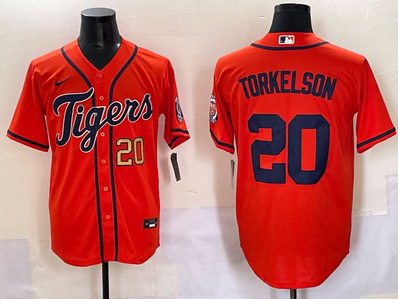 Men 2025 Detroit Tigers #20 Torkelson Orange Game Nike MLB Jersey style 4->detroit tigers->MLB Jersey